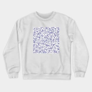 Botanical-Pattern, set, blue, 1, botanic, nature, botanical, floral, flowers, floral-pattern, leaves, plants, minimalist, garden, jungle, leaf, exotic, tropical, flower, boho, cacti, succulent, digital, graphic-design, pattern, Crewneck Sweatshirt